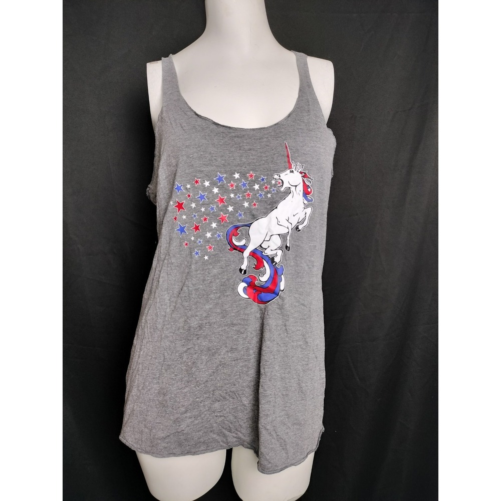 Tank top med American Bad A** patriotic unicorn red white blue racerback